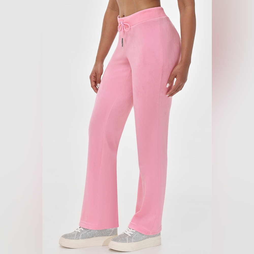 Juicy Couture Pink Velour Bling Sweatpants in Heritage Pink - Size XL